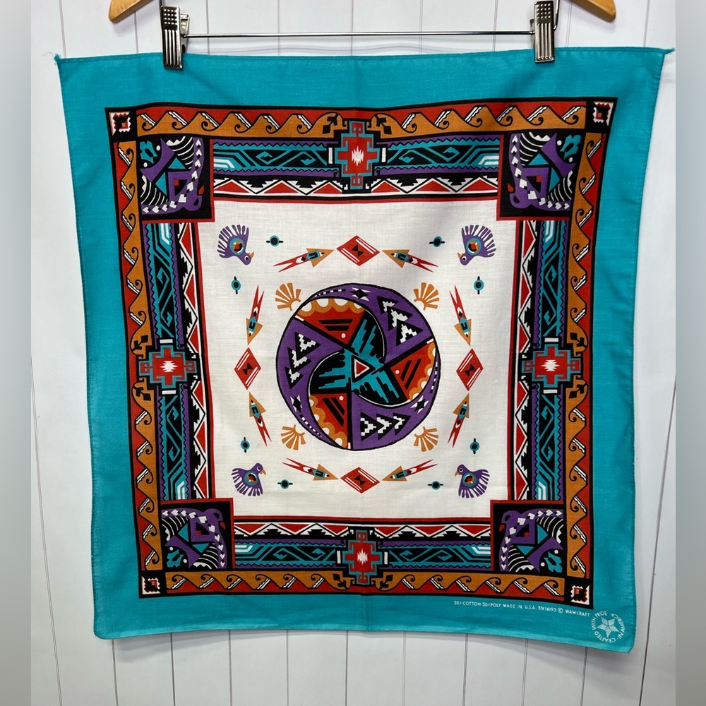Wamcraft Southwestern Aztec print bandana Vintage